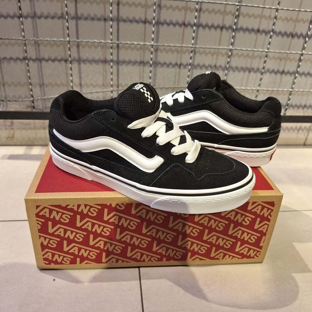 Vans Caldrone Suede Mesh Black White Skate Shoes